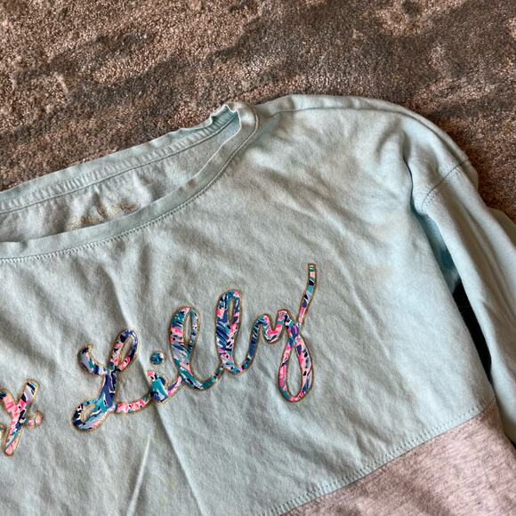 Lilly Pulitzer Girls Mini Finn Tee Blue Oasis Tint Medium 6-7 - Picture 3 of 8